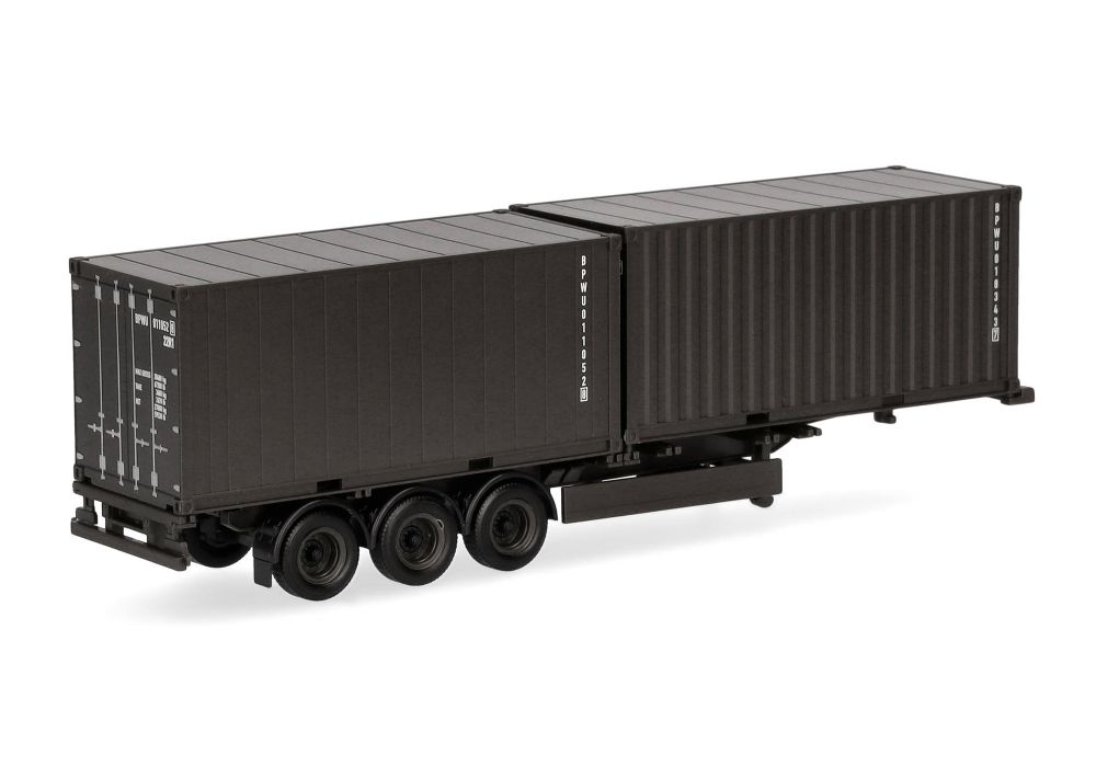 Herpa 747240 Cont.-Aufl. 3achs 2 x 20ft. Container Bundeswehr 1:87