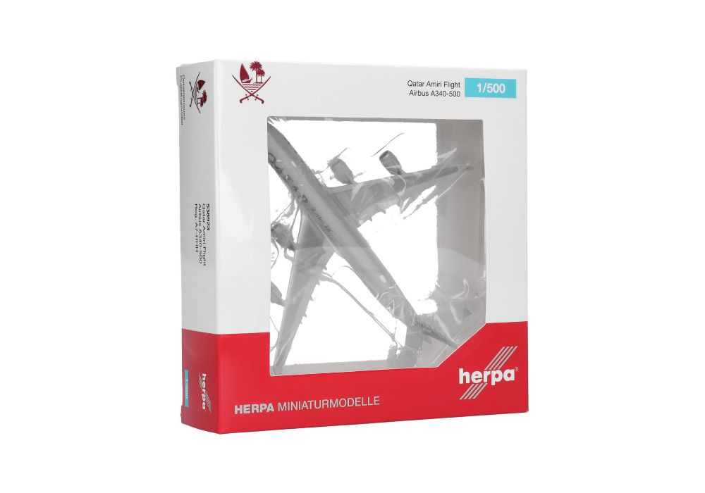 Herpa 538923 Qatar Amiri Flight Airbus A340-500 - A7-HHH 1:500