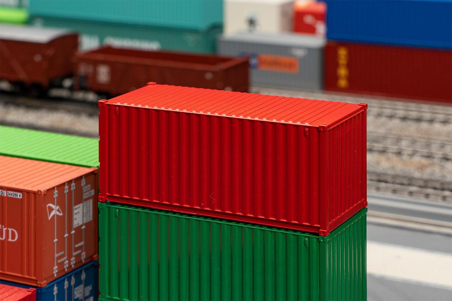 Faller 182003 20' Container, rot (Miniatur), H0, 1:87, NEU OVP