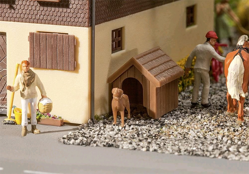 Faller 180939 Hundehütte mit Hund 1:87 Spur H0 Neu OVP