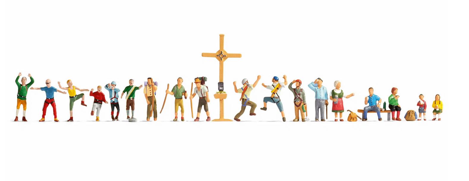 Noch 16140 XL-Set In den Bergen 18 Figuren 1:87 Spur H0 Neu OVP