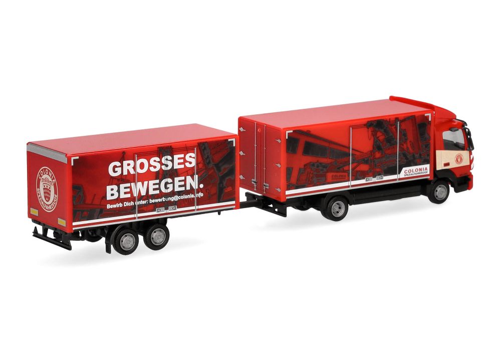 Herpa 319744 MB Atego 13 Koffer-Hängerzug "Colonia" 1:87 Spur H0