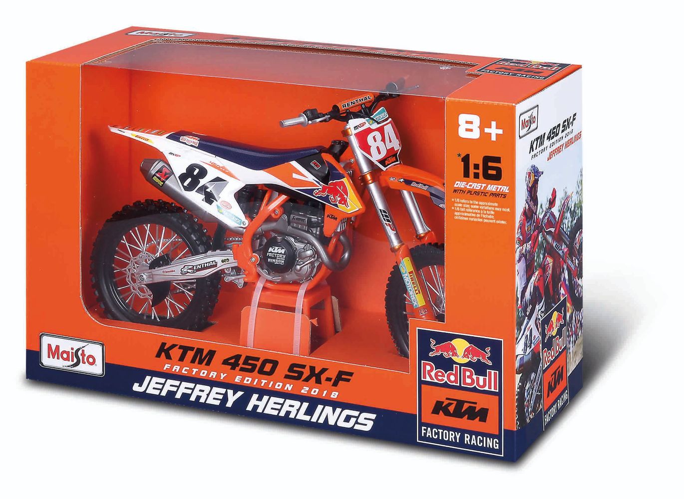 Maisto 32228 KTM Supercross SX450 (2018) orange 1:6 Standmodell