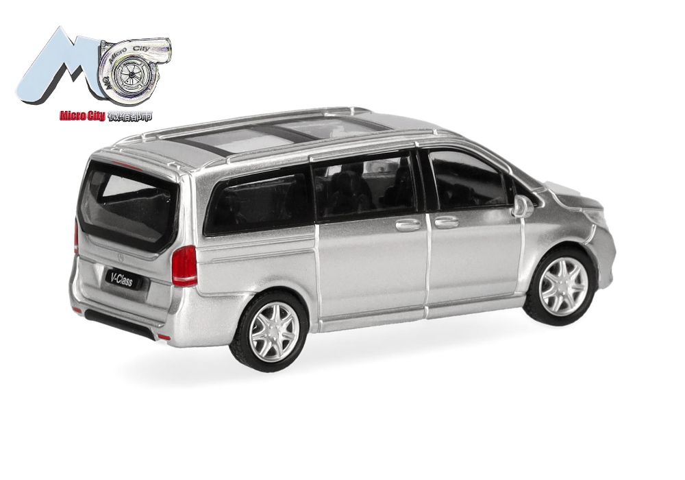 Herpa 87MC000076 MicroCity: Mercedes-Benz V-Klasse, silber 1:87 Spur H0