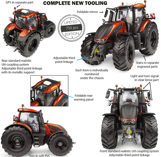 Universal Hobbies UH7291 Valtra T236 - Burnt Orange 1:32 Spur 1 Standmodell
