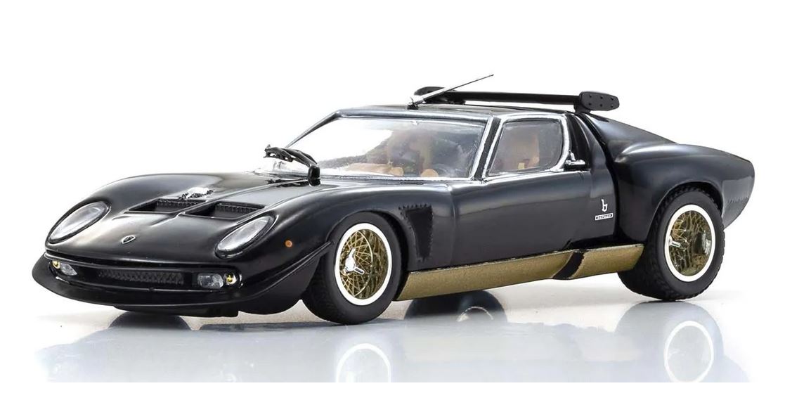 Kyosho 03203BKG Lamborghini Miura SVR Black / Gold 1:43 Standmodell