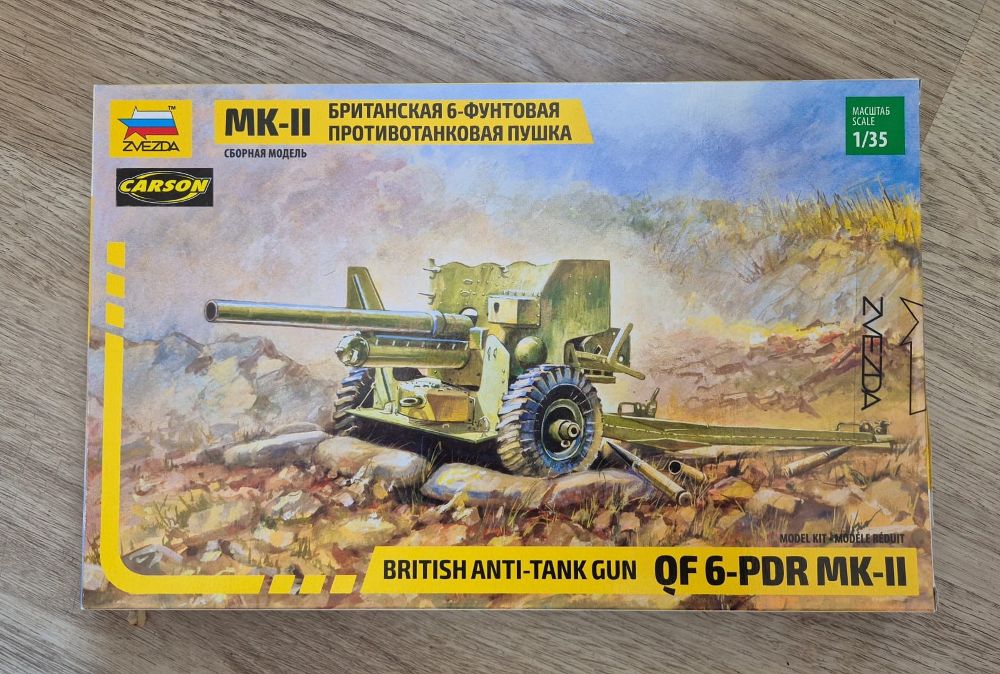 Zvezda 3518 Brit. 6 Pfd Pz.Abwehrkanone (WA) 1:35