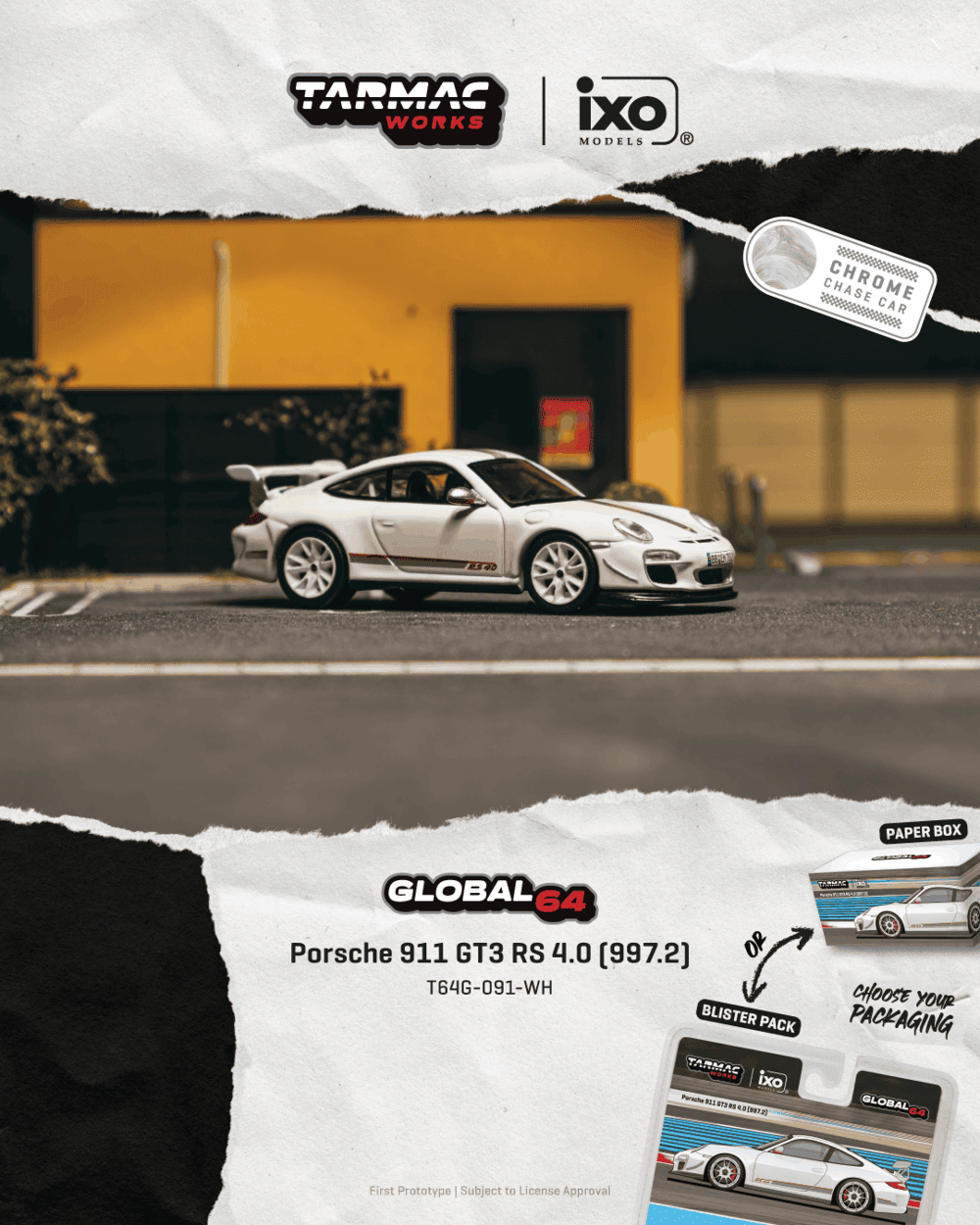Tarmac Works T64G-091-WH 1:64 PORSCHE 991 (997) GT3 RS WHITE 2025