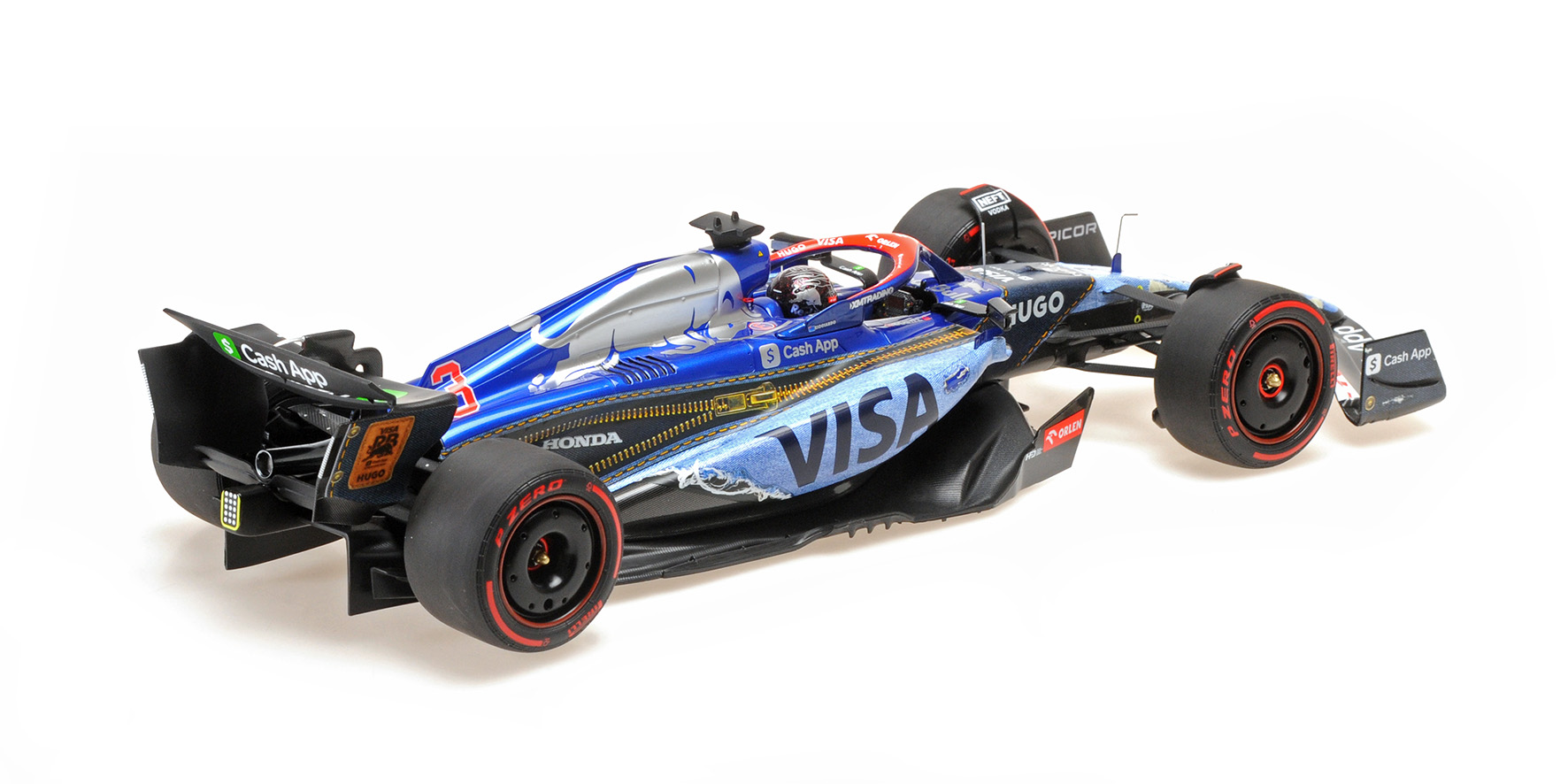 Minichamps 117241803 D. RICCIARDO FINAL RACE SINGAPORE GP 2024 1:18