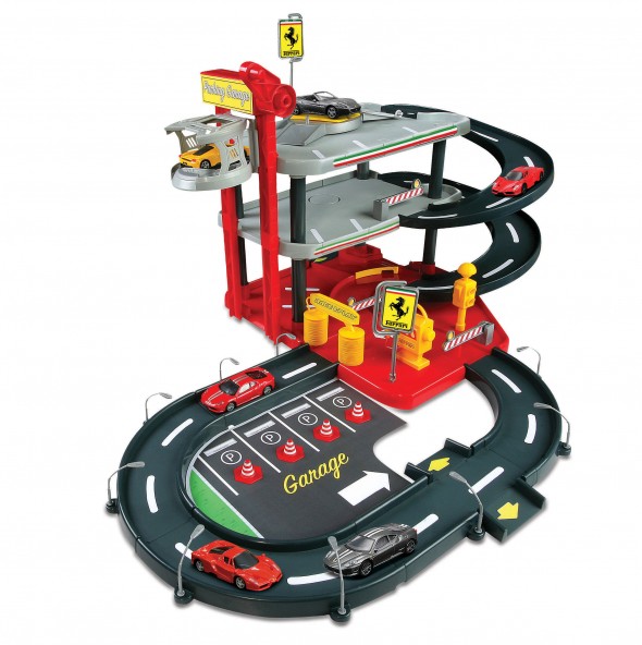 Bburago 18-31204 Ferrari R&P 1:43 "ParkingGarage" inkl. 2 Fahrzeugen