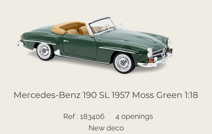 Norev 183406 Mercedes-Benz 190 SL 1957 Moss Green 1:18