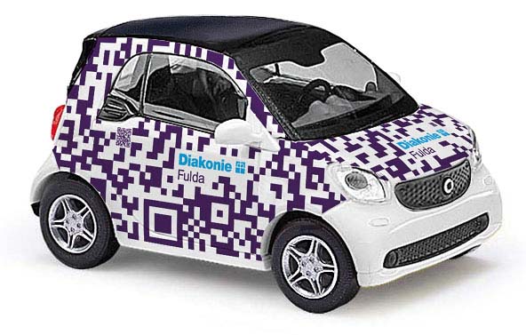 Busch 50723 Smart Fortwo 2014 Diakonie Fulda 1:87 Spur H0 Neu