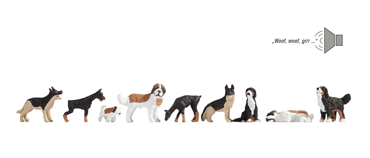 Noch 12852 Hunde 1:87 Spur H0 Neu OVP Figuren Tiere Sound-Szene