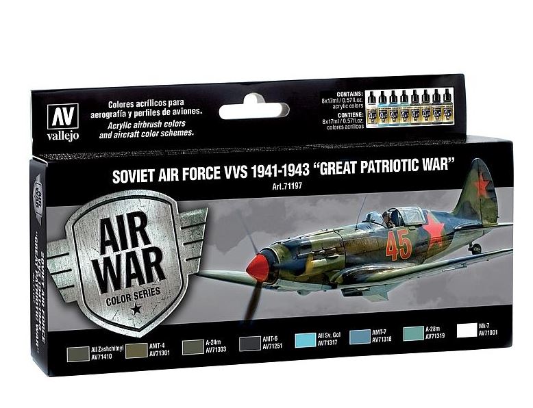 Vallejo 71197 Farb-Set, Sowjetische Luftwaffe 1941 - 1943 - 8 x 17 ml