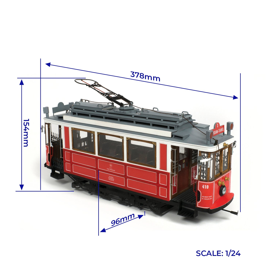OcCre 53010 Istanbul Straßenbahn 1:24 Holzmodellbausatz NEU OVP