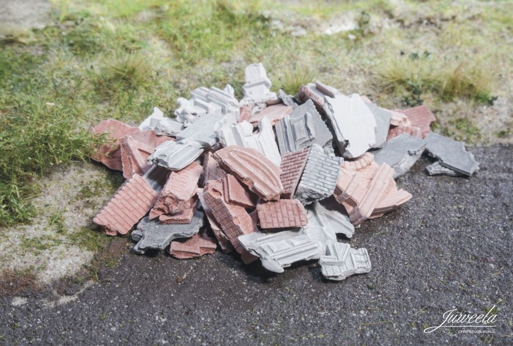 Juweela 21215 Bauschutt/Trümmer grau/rot, 40g (Miniatur)