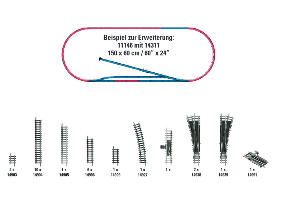 Trix 14311 Gleis-Ergänzungs-Set H1 1:160 Spur N NEU OVP