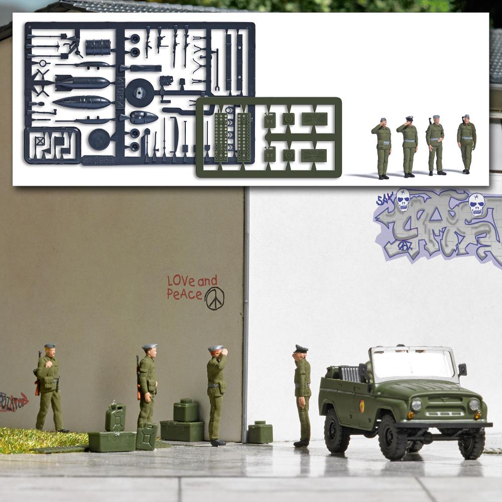 Busch 1936 4 NVA Soldaten 1:87 Spur H0 Bausatz Neu OVP
