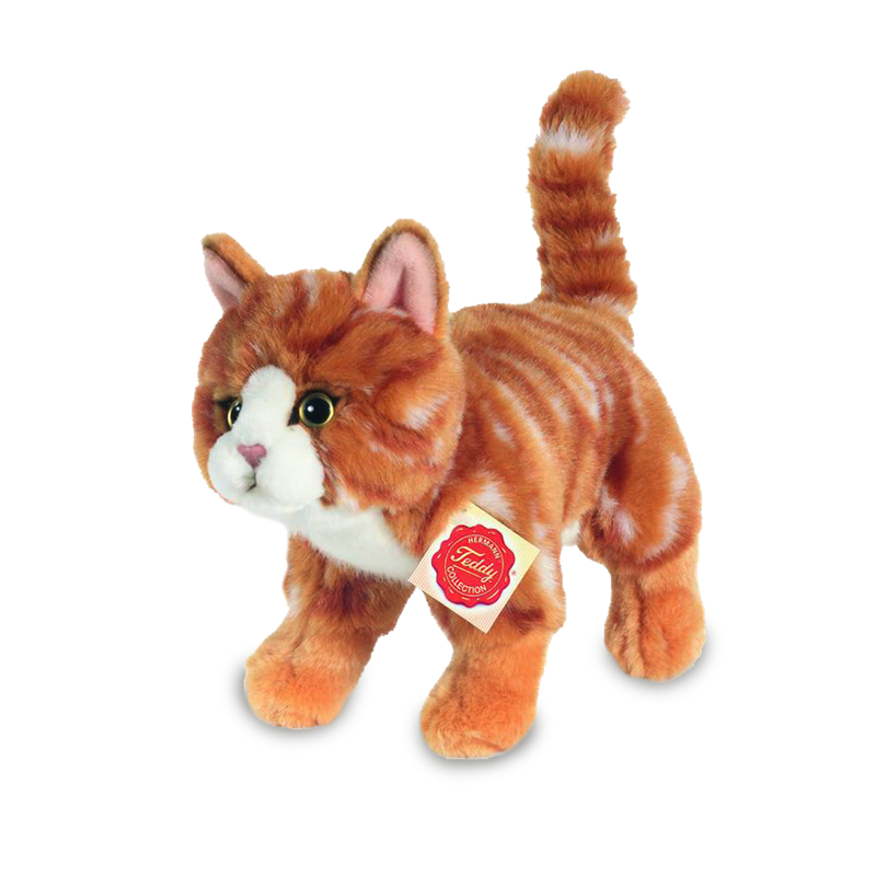 Teddy Hermann 906827 Katze stehend rot getigert orange 20 cm Plüsch NEU