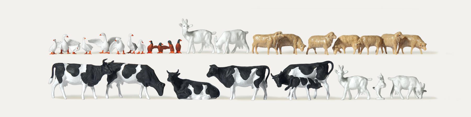 Merten 0212584 Tiere auf dem Bauernhof. 30 Miniaturplastiken - Spur H0
