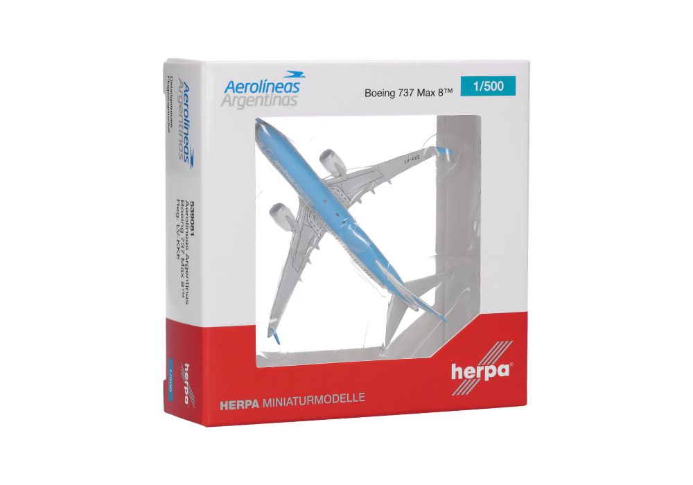 Herpa 539081 Aerolíneas Argentinas Boeing 737 Max 8 LV-KKE 1:500