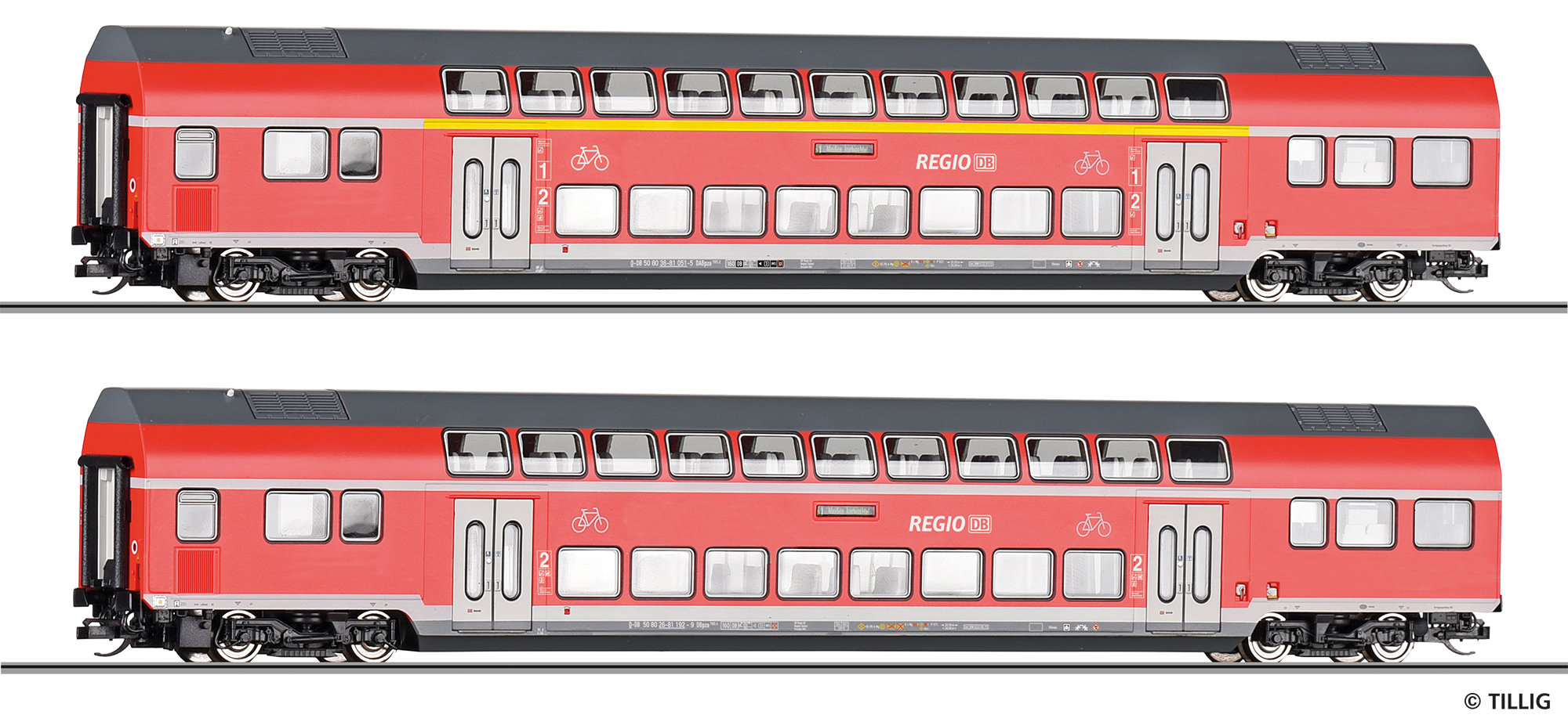 Tillig 01132 Reisezugwagenset „DB Regio“ der DB AG, bestehend aus zwei Do