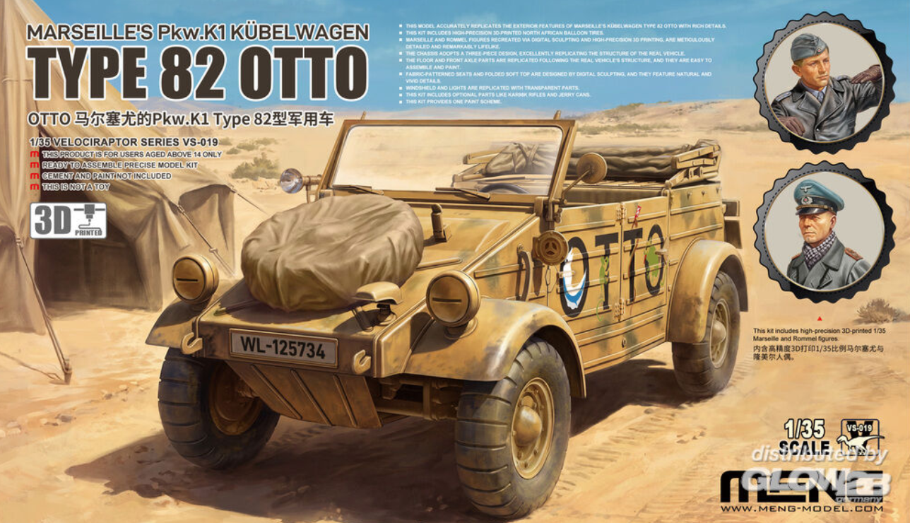 Meng Model VS-019 Marseille's Pkw.K1 Kübelwagen Type 82 OTTO in 1:35