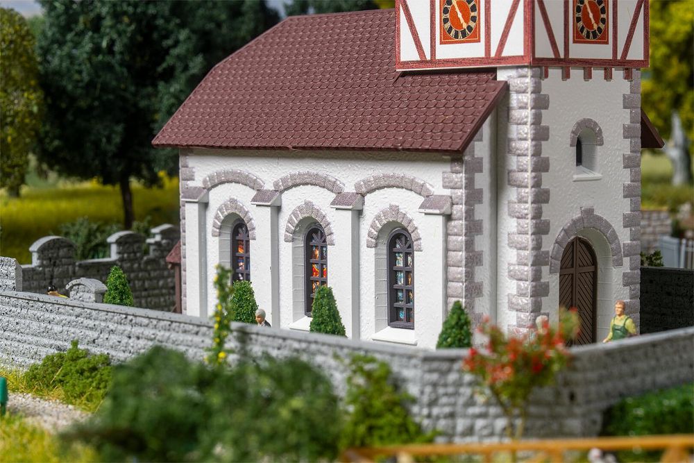 Faller 130679 Dorfkirche mit Kirchhof 1:87 Spur H0 Bausatz NEU OVP
