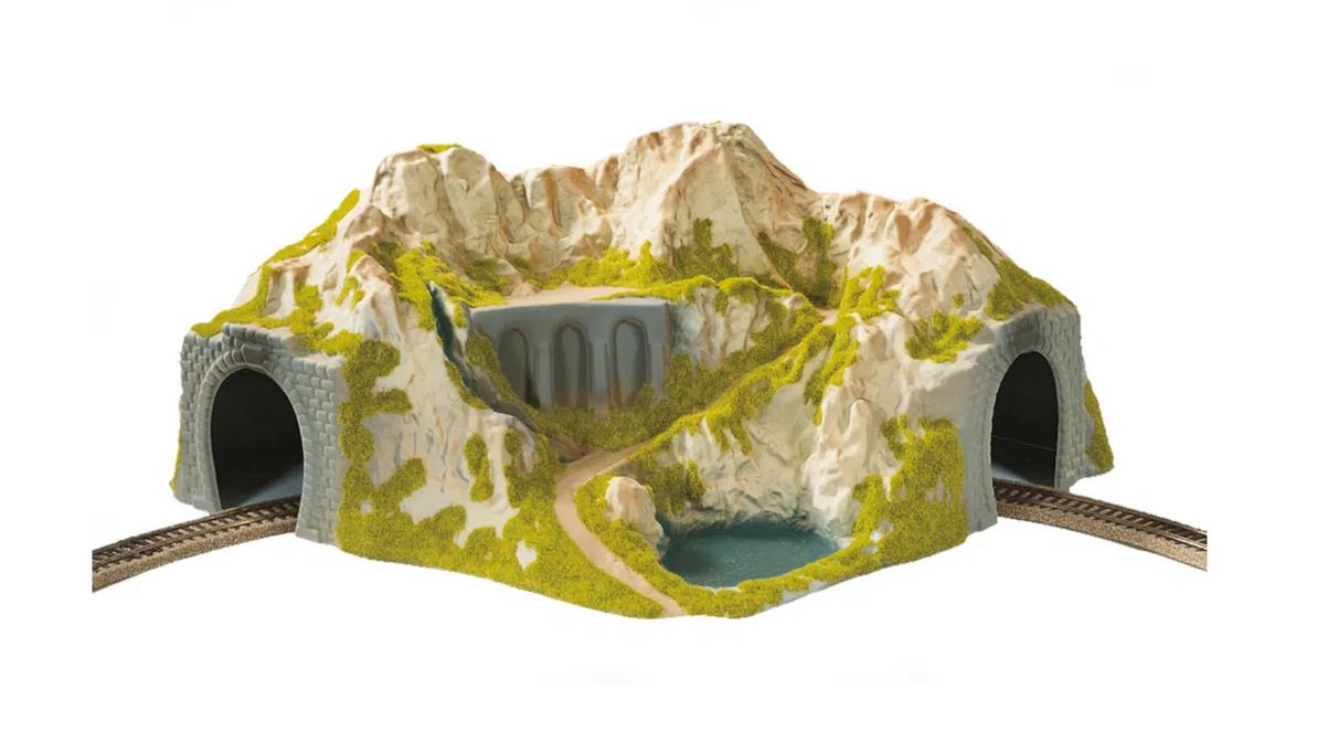 Noch 05130 Ecktunnel 1-gleisig gebogen 41 x 37 cm 1:87 Spur H0