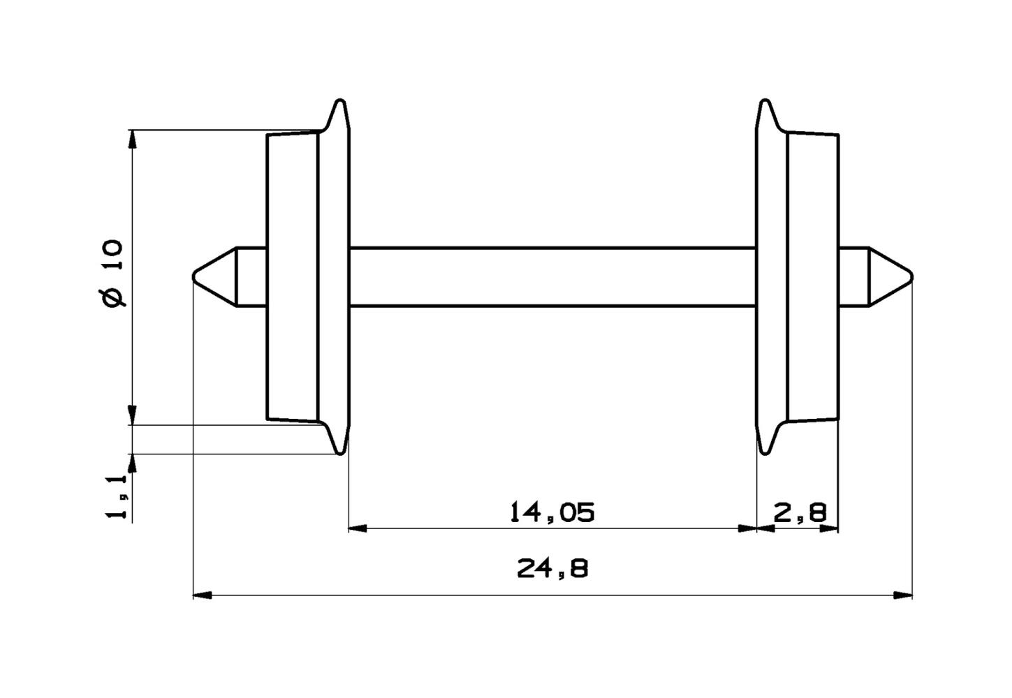 Roco 40178 Wechselstrom-Radsatz - 2 Stück/Packung - Spur H0
