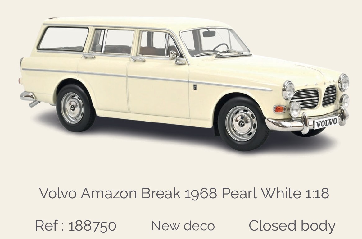 Norev 188750 Volvo Amazon Break 1968 Pearl White 1:18
