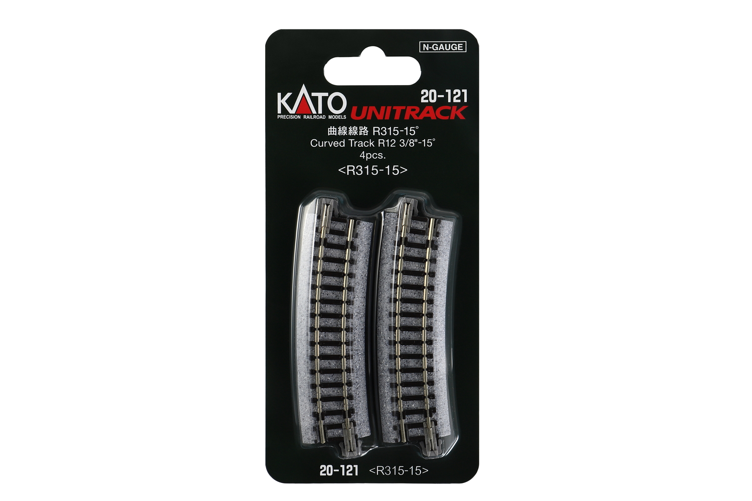 Kato 20-121 Gleis gebogen R 315-15° 4 Stück 1:160 Spur N Neu
