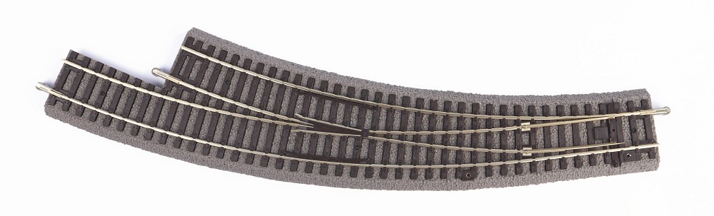 Piko 55428 Bogenweiche rechts BWR-R3 mit Bettung Spur H0 1:87