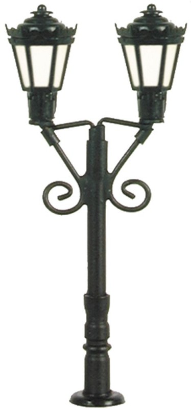 Viessmann 6473 N Parklaterne zweiflammig, schwarz, LED warmweiß