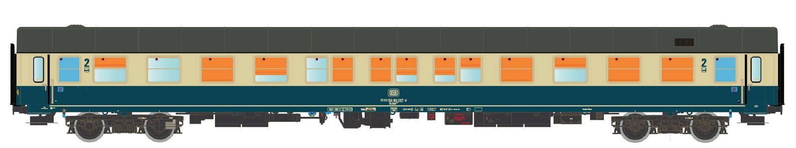 LS Models 46188 Liegewagen Bctm 257 DB Ep.IV-V Klotzbremse Spur H0