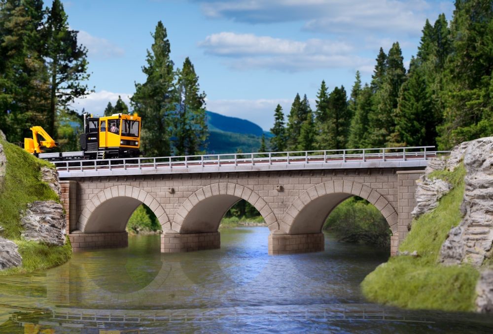 Kibri 39721 H0 Steinbogenbrücke mit Eisbrecherpfeilern gerade,eingleisig