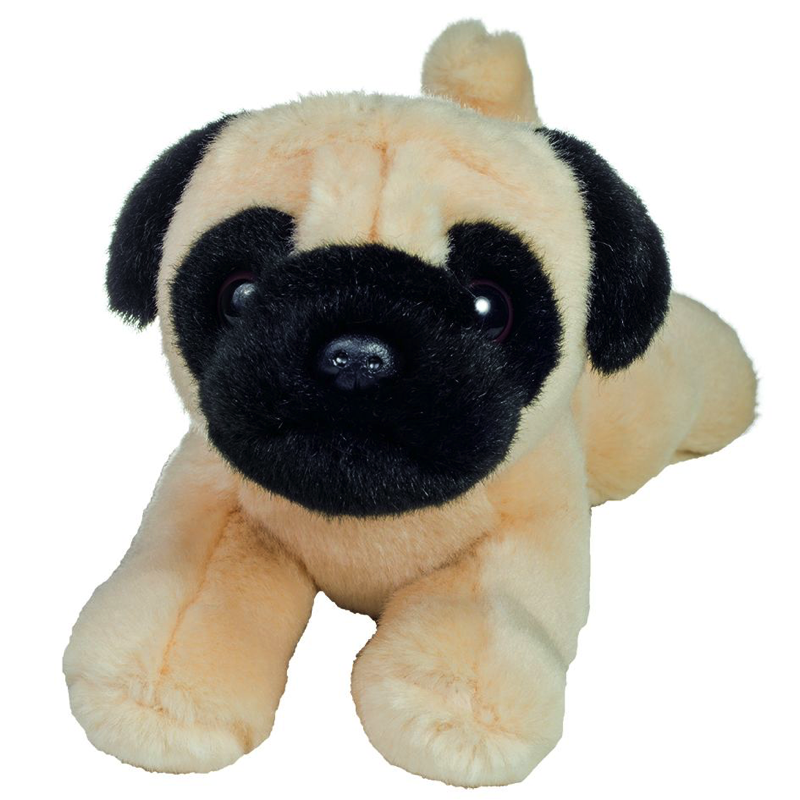 Teddy Hermann 91914 Mops (Hund) liegend 21 cm - Stoff/Plüsch/Kuscheltier