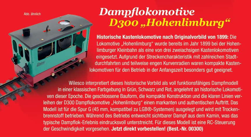 Wilesco 00300 D300 Dampflok Hohenlimburg