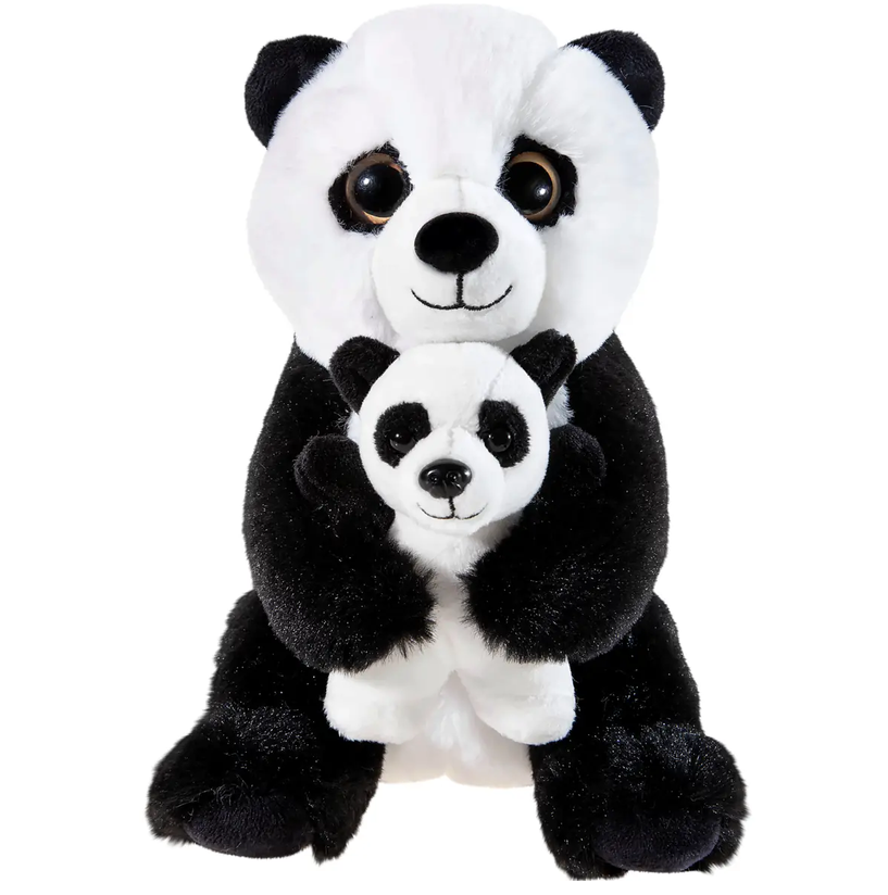 Heunec 509474 Panda mit Baby 25 cm Stoff/Plüsch/Kuscheltier NEU