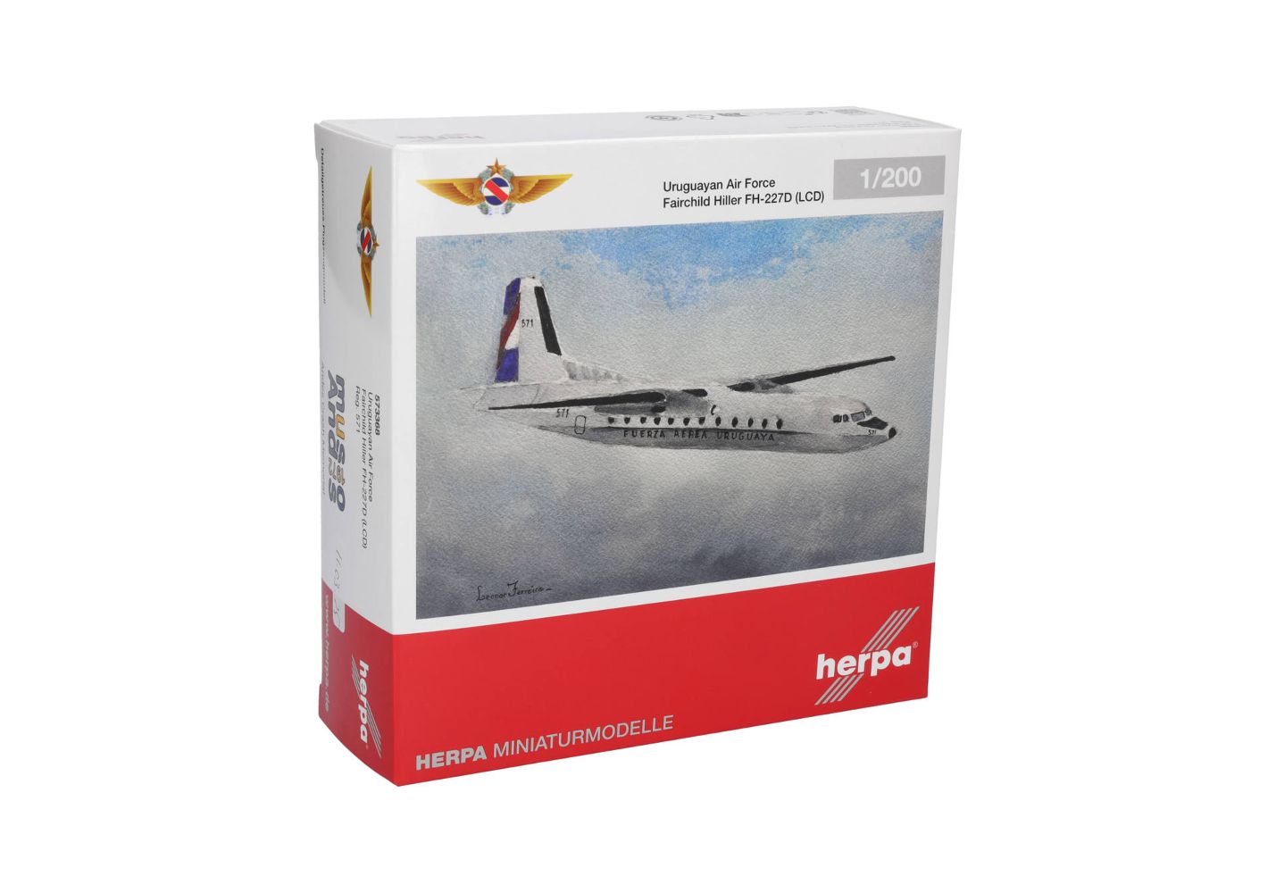 Herpa 573368 Uruguayan Air Force Fairchild FH-227D (LCD) 571 1:200