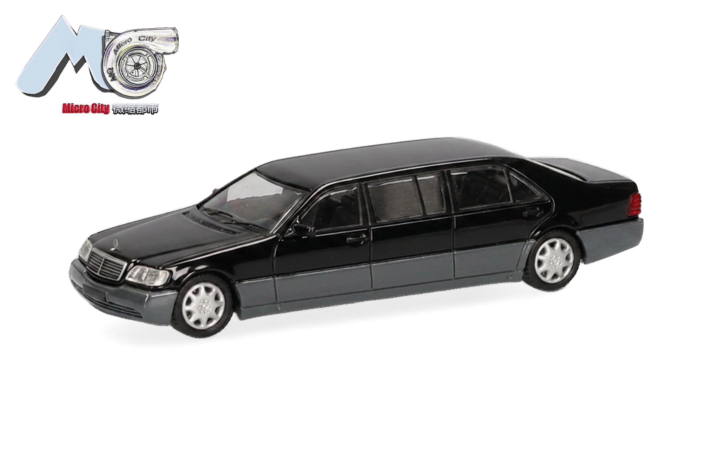 Herpa 87MC000117 MB S600 Pullmann, schwarz/silb