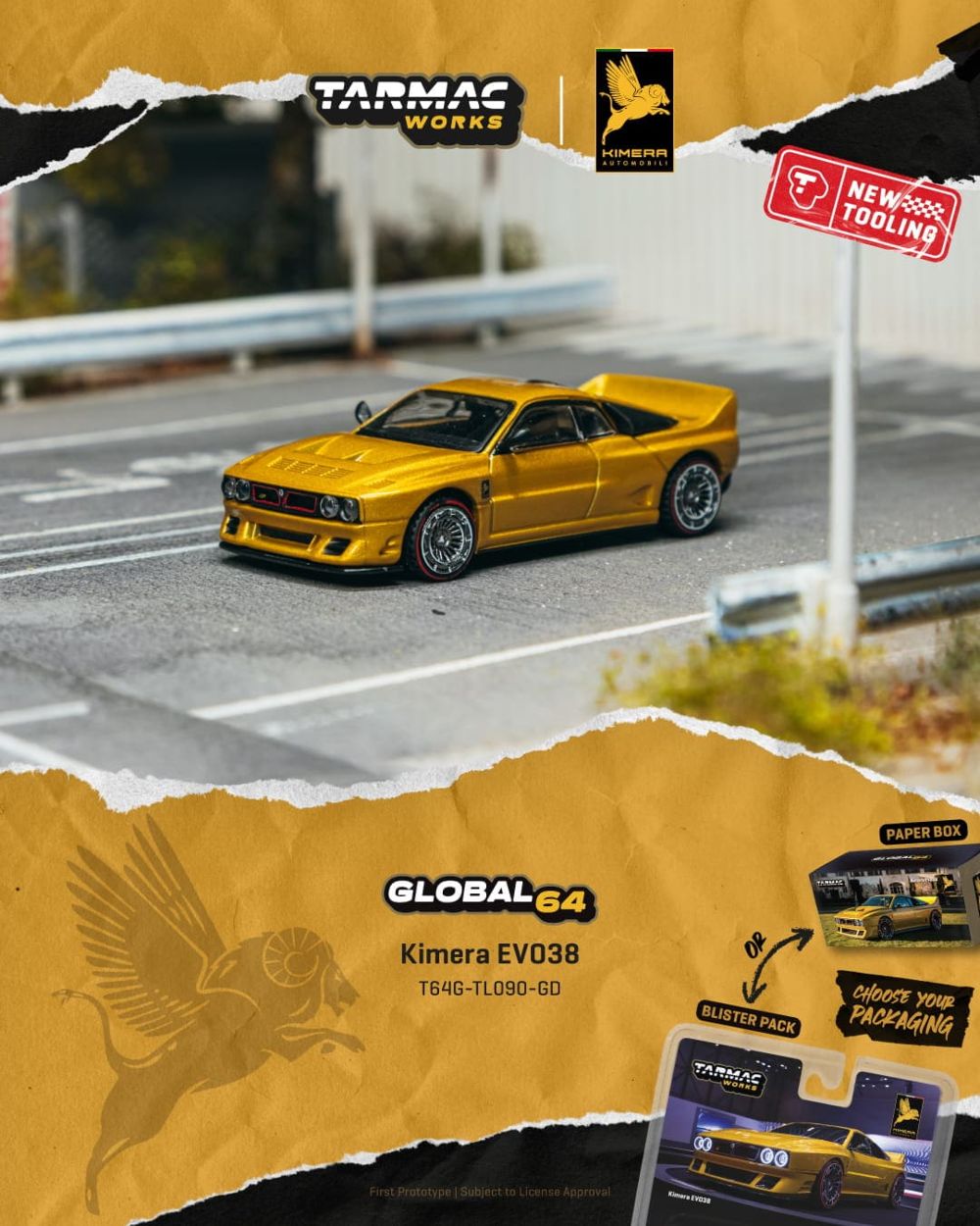Tarmac Works T64G-TL090-GD 1:64 KIMERA EVO38 GOLD 2026