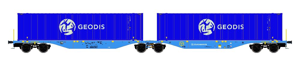 Mehano 30046 Containerwagen Sggmrss'90 Eurowagon, Ep.VI Spur H0