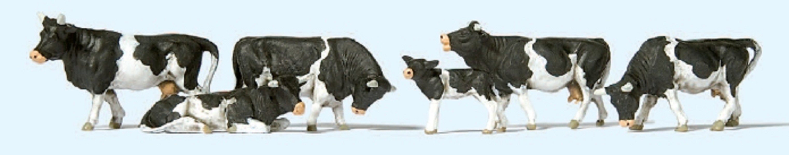 Preiser 10145 Kühe schwarz gefleckt Spur H0 1:87 NEU