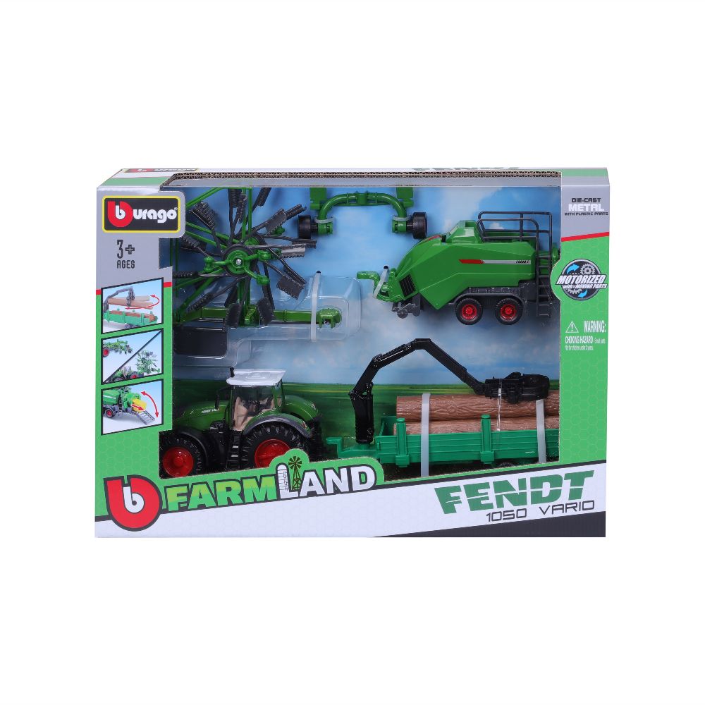Bburago 18-31701 Traktor Fendt Set 10 cm Schwungrad NEU OVP