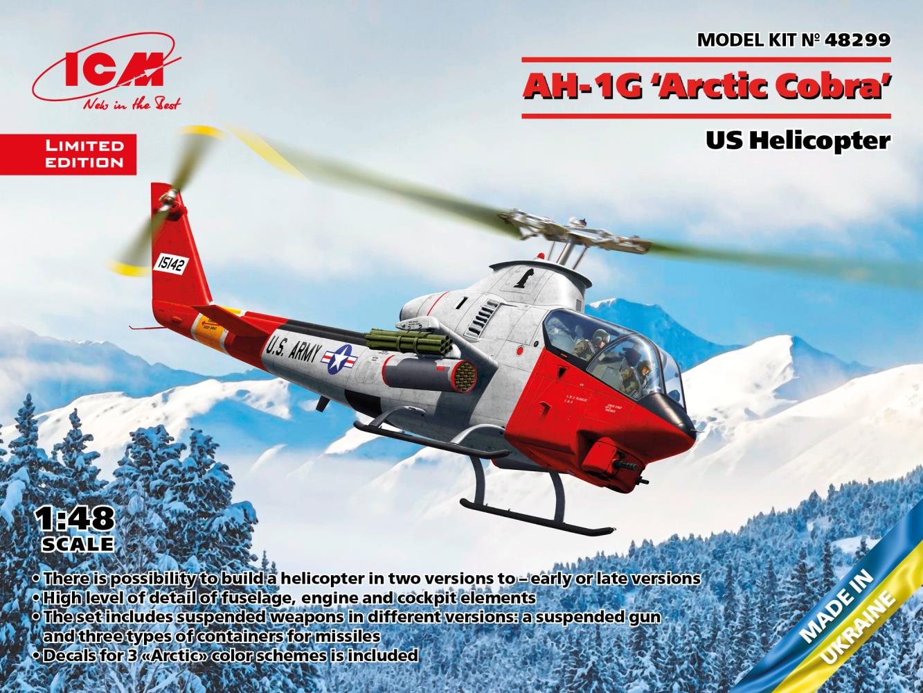 ICM 48299 AH-1G Arctic Cobra US Helicopter 1:48 Bausatz Neu