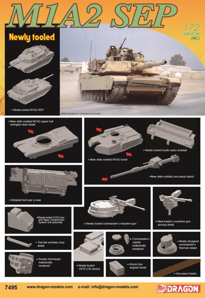 Dragon 7495 M1A2 SEP 1:72 Modellbausatz Neu OVP
