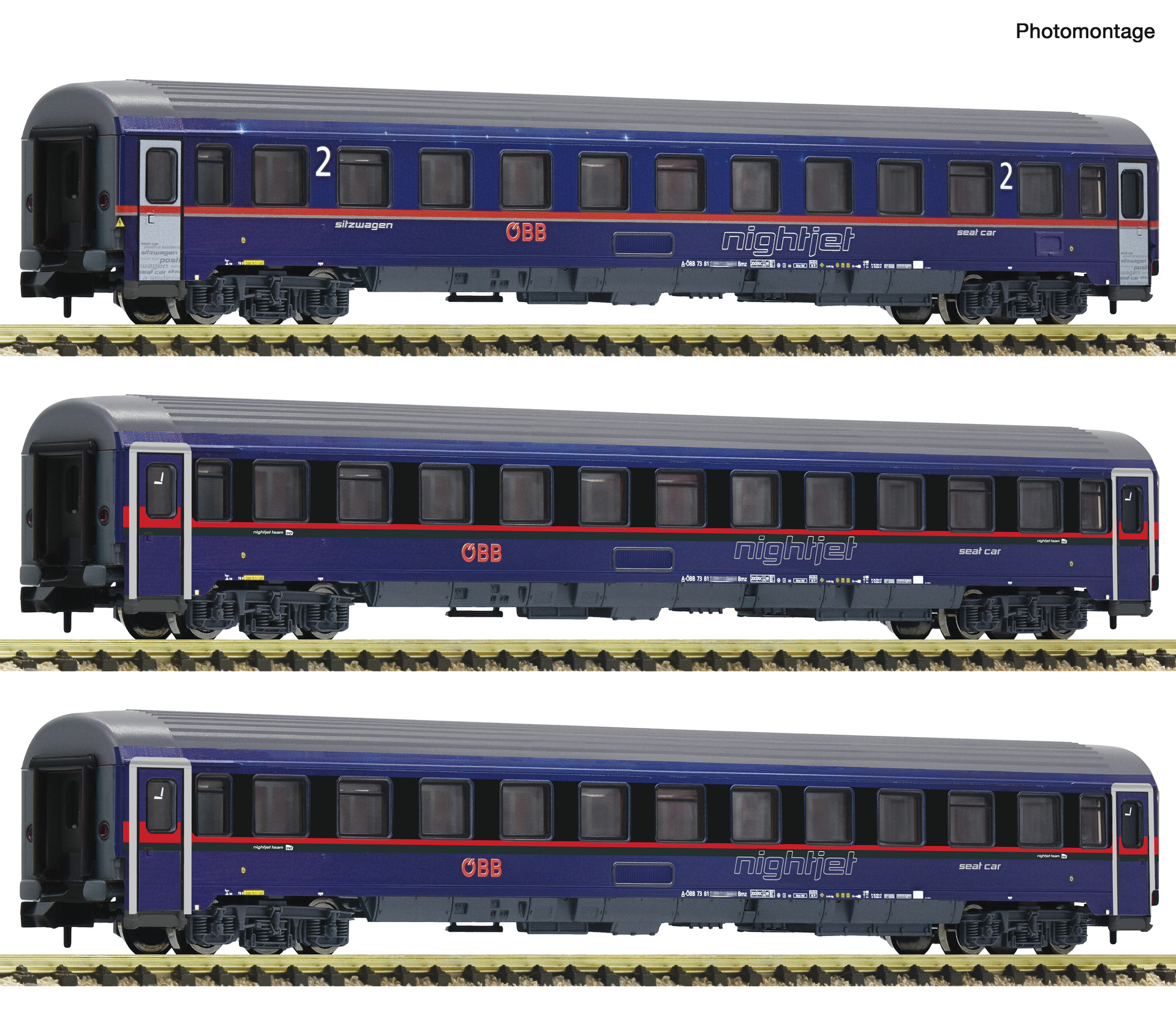 Fleischmann 6260084 3-tlg. Set: Eurofima-Wagen „Nightjet“