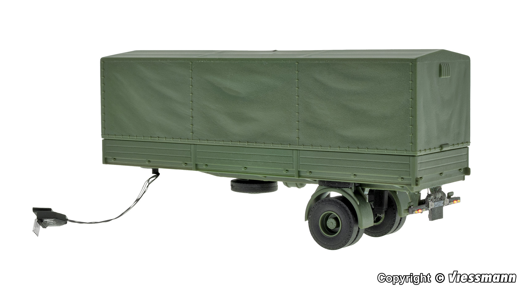 Viessmann 8221 1-achs Planensattelaufl. Militär Funktionsmodell Spur H0