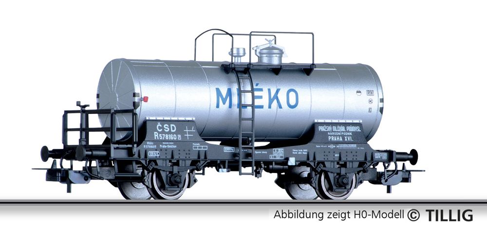 Tillig 95361 Kesselwagen R „Mleko“ eingestellt bei der ČSD Spur TT
